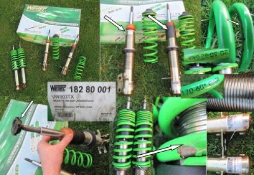 Weitec Gewindefahrwerk VW Golf 1,Cabrio,Scirocco,Caddy,Jetta 1